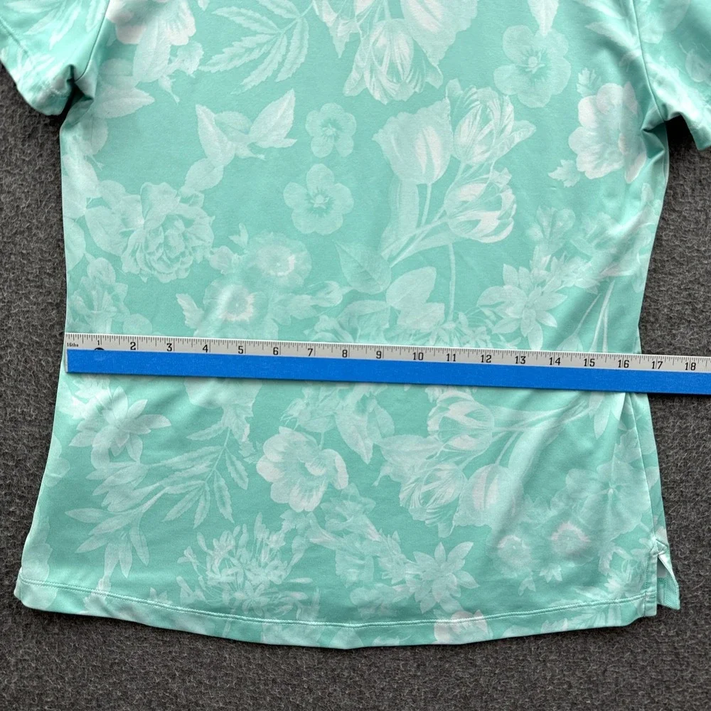 Nike Dri-Fit Womens Small Isleworth Golf Polo Shirt Green Floral AJ5319-307